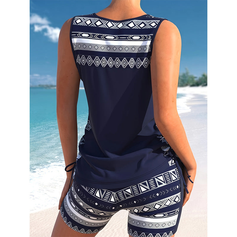 Conservative Split Swimsuit - Peek A Boo Undies