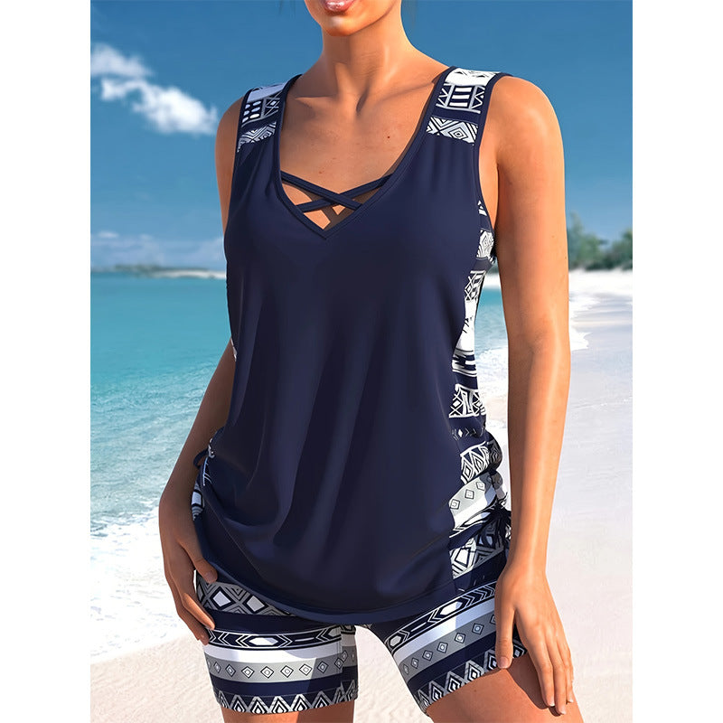 Conservative Split Swimsuit - Peek A Boo Undies