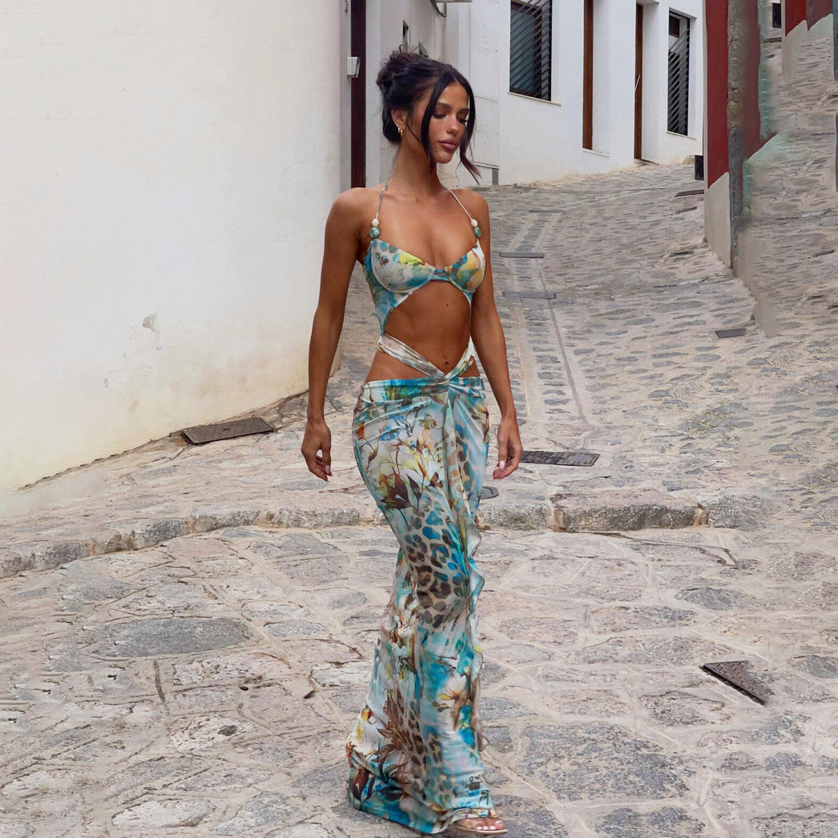 Sexy Bikini Printed Split Women's Swimsuit Swimsuit Female Dress - Peek A Boo Undies