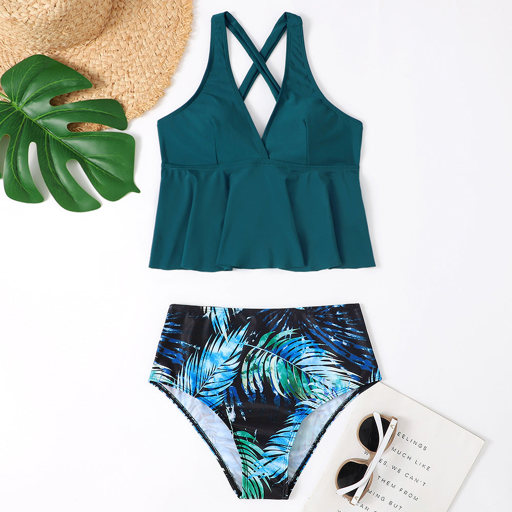 New Solid Color Suit Beach Ribbon Bikini - Peek A Boo Undies