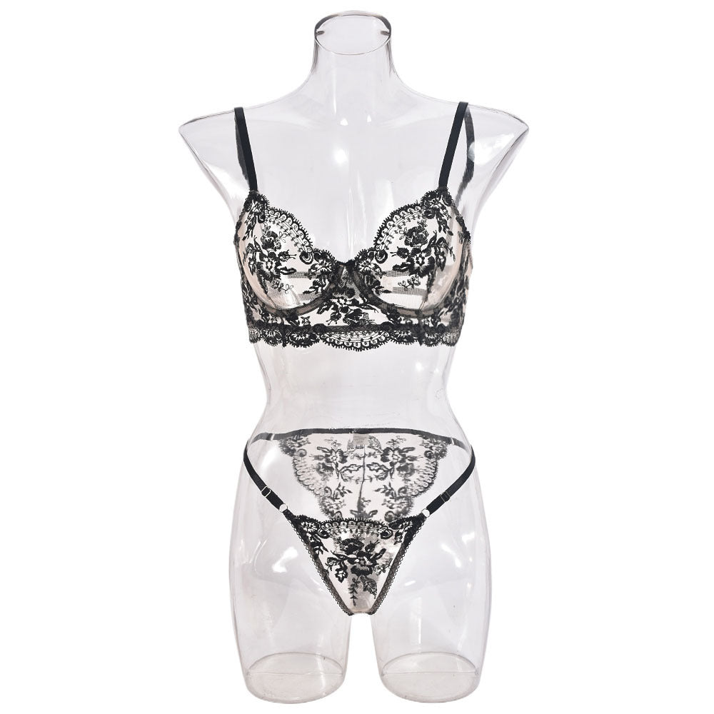 Mesh Embroidered  Lingerie