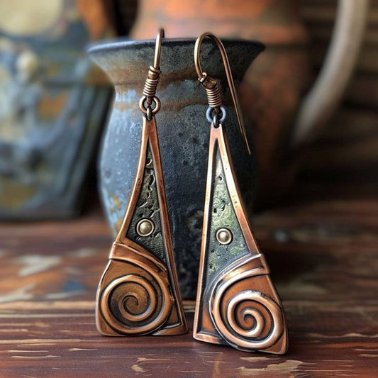 Retro Geometric Spiral Personalized Earrings