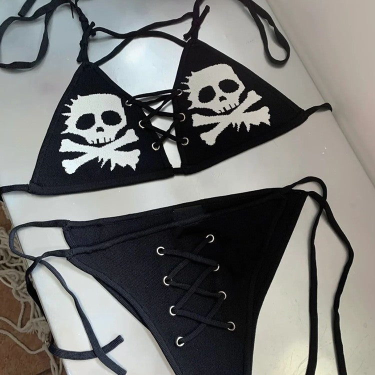 Women's Gothic Goth Punk Skull Bikini Set