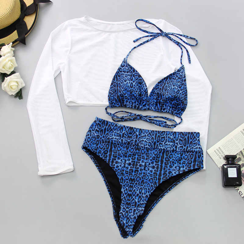 New Swimsuit Sexy Bikini High Waist Three-piece Set