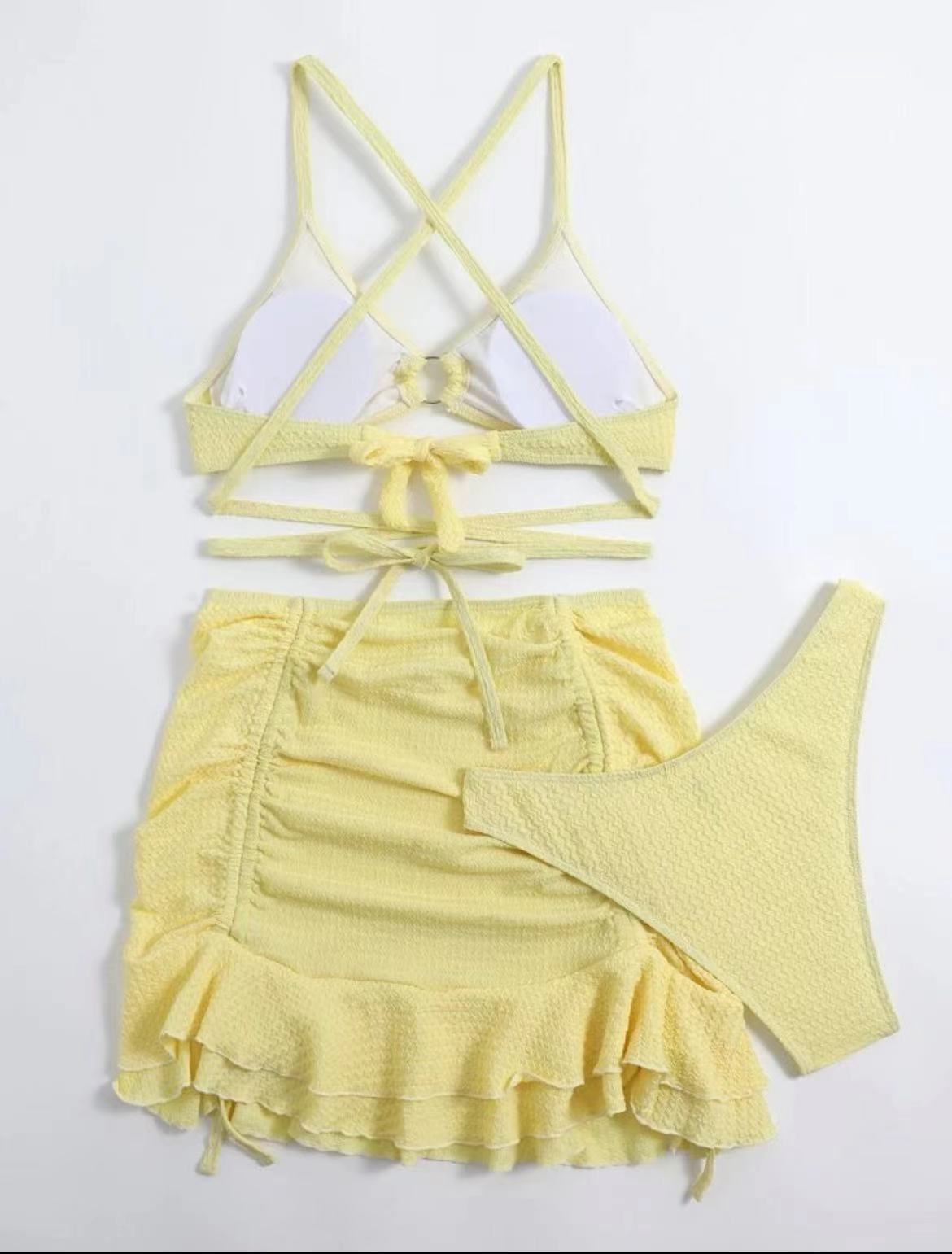 V Bikini Three-piece Set