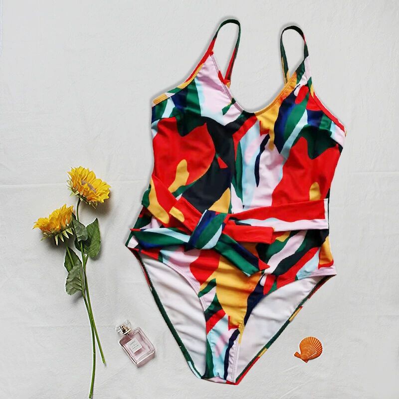 Women's Fashion Print Bikini One Piece Swimsuit