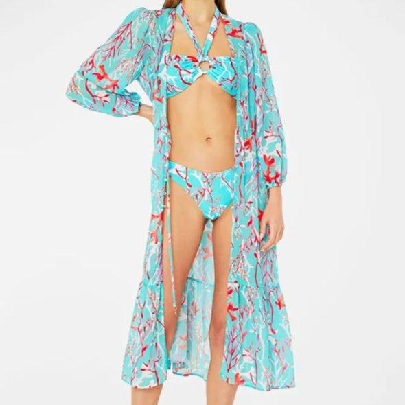 Women's Slim Split Floral Bikini Suit