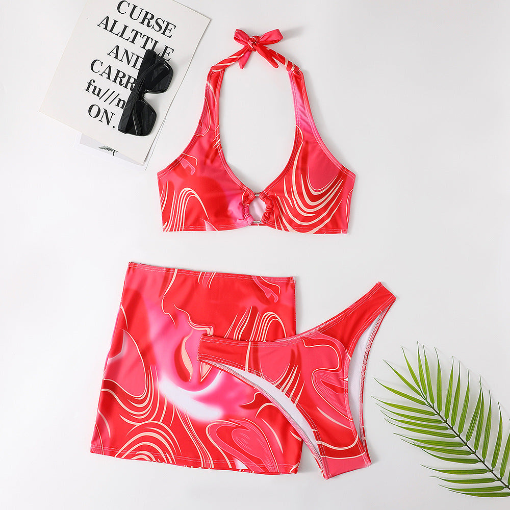 Women's New Swimsuit Three Piece Bikini Skirt