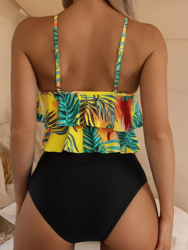 Tankini Split High Waist Bikini