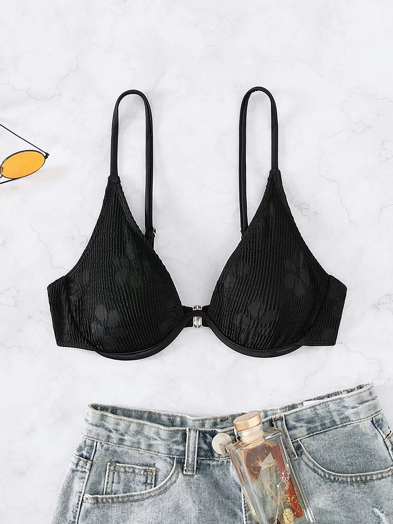 Women's Fashion Simple Printing Bikini Top