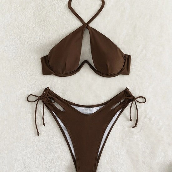 Women's Halter Bikini European And American Foreign Trade Swimsuit - Peek A Boo Undies