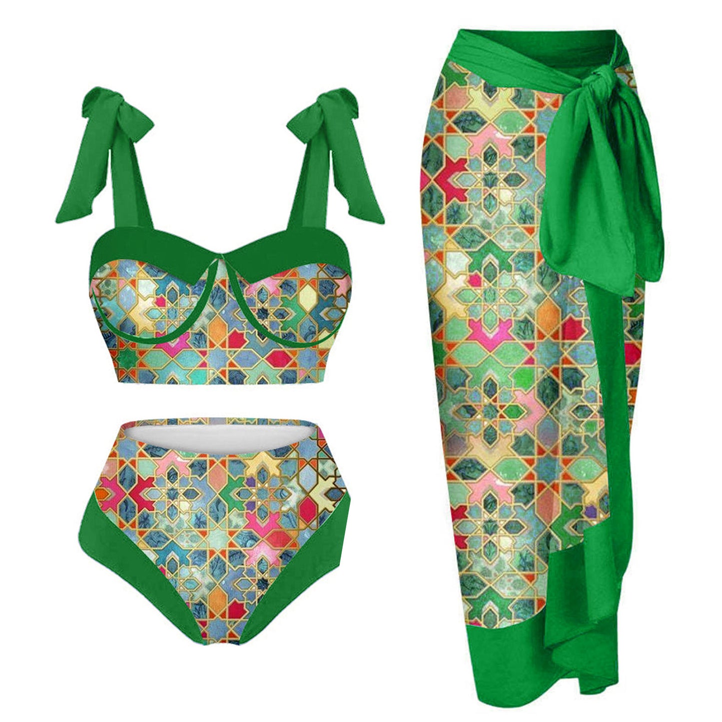 Women's Printing Split Swimsuit Suit