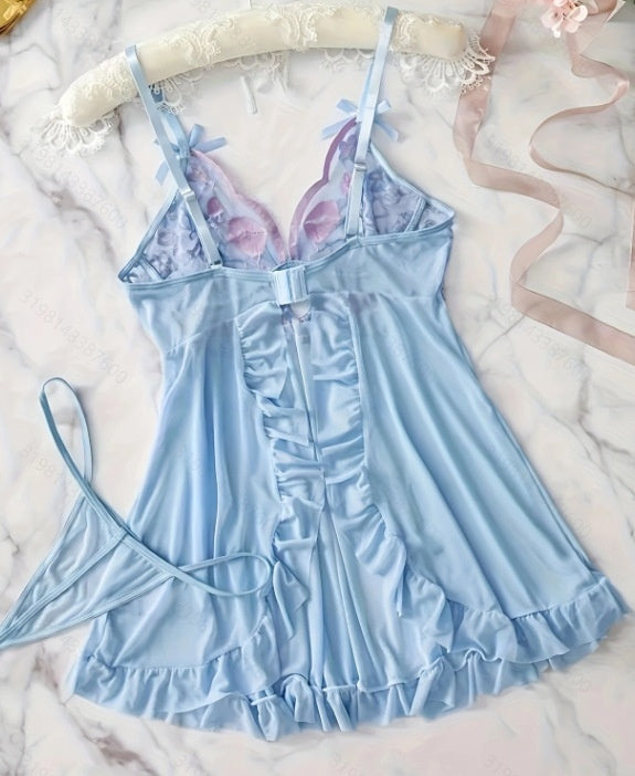 Pink Kisses Blue Lingerie - Peek A Boo Undies