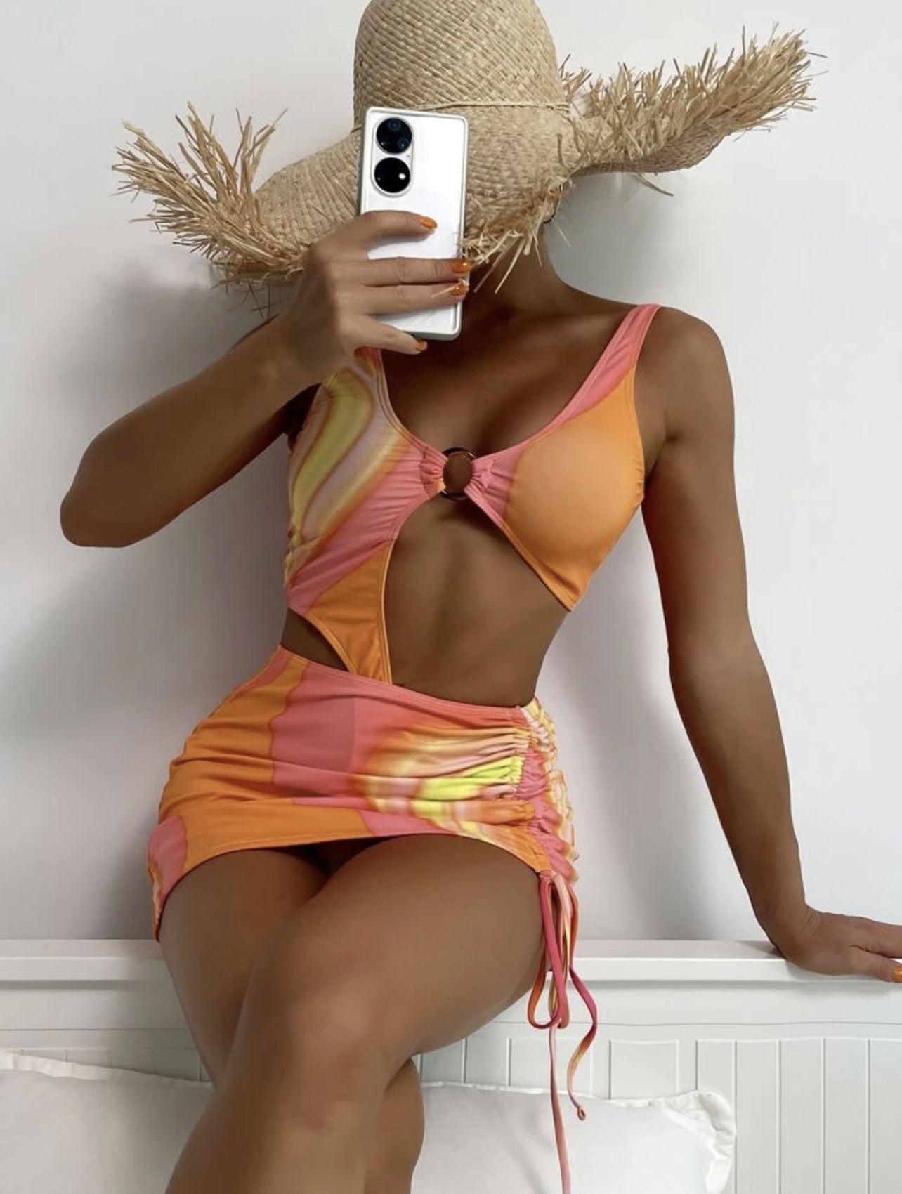 Ladies Fringe Three Piece Swimsuit Bikini