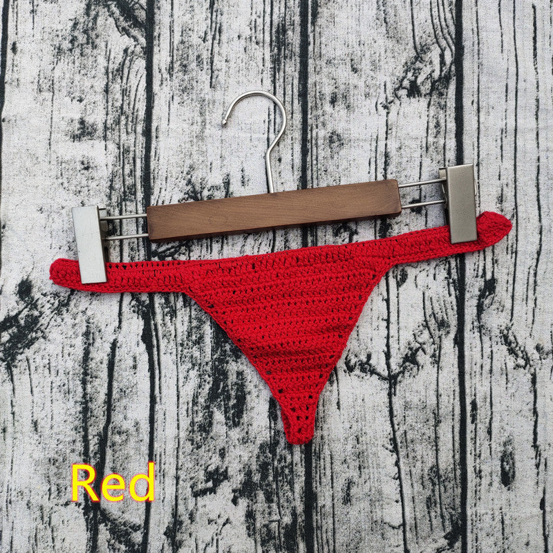 Handmade Crochet Sexy Bikini Women's Beach Bohemian Swimming Trunks