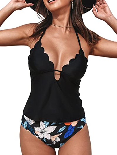 Ladies Fashion Cutout Lace-Up Halter Swimsuit