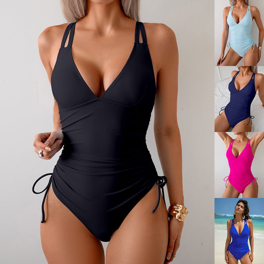 One-piece Solid Color Swimsuit