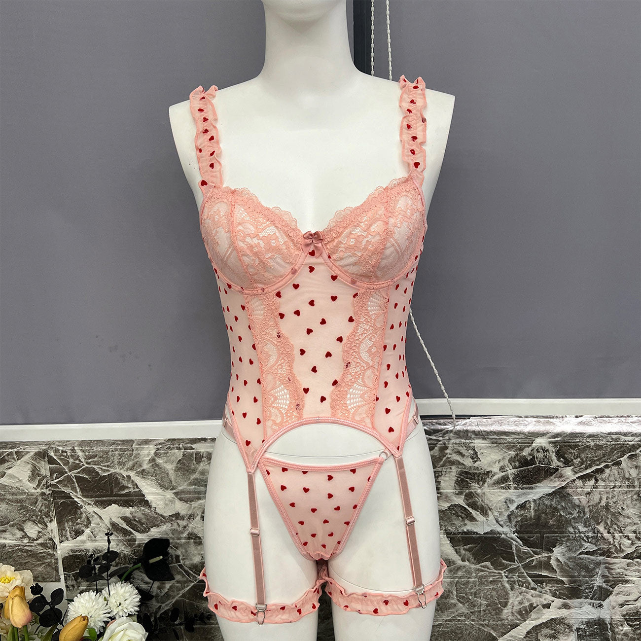 Love 4-piece Lingerie Set - Peek A Boo Undies
