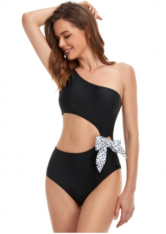 One-piece Swimsuit Oblique Shoulders And Waist