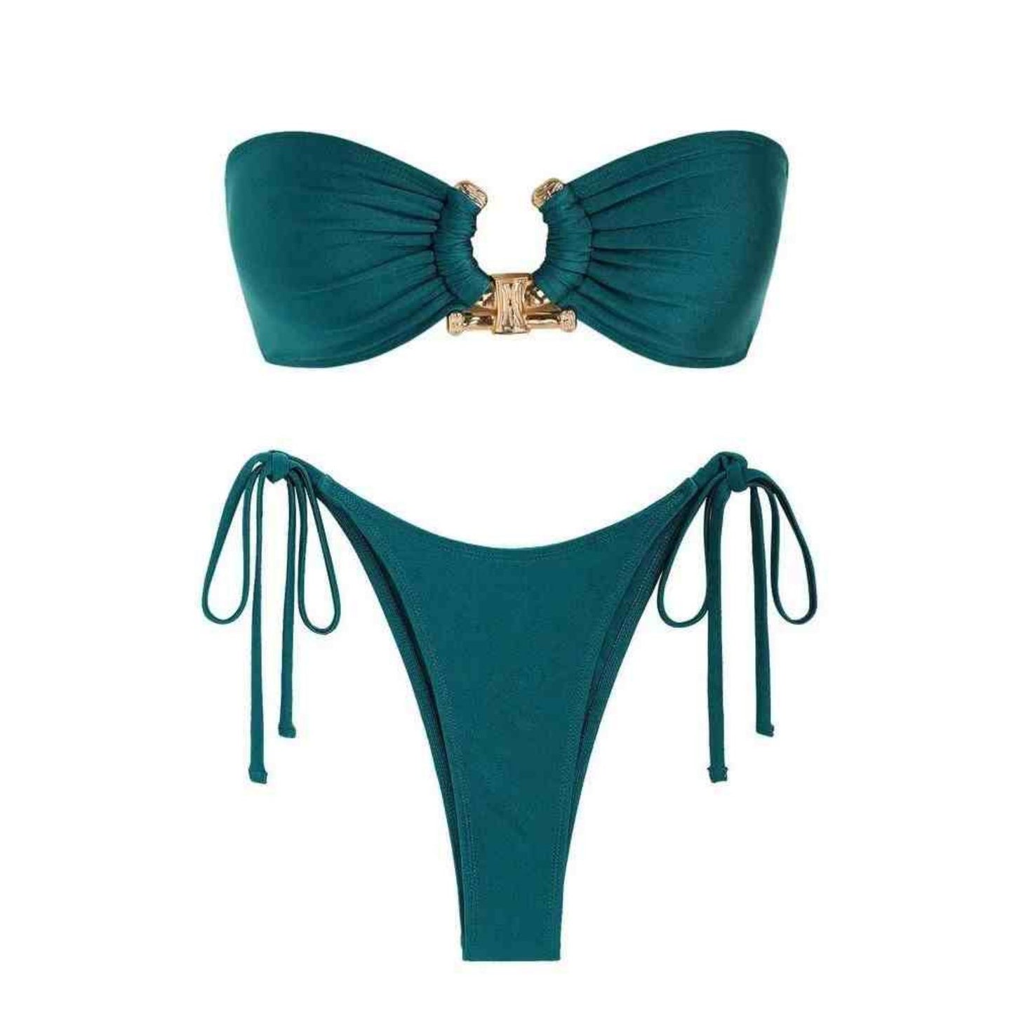 Strapless U-shaped Lace Up Bikini - Peek A Boo Undies