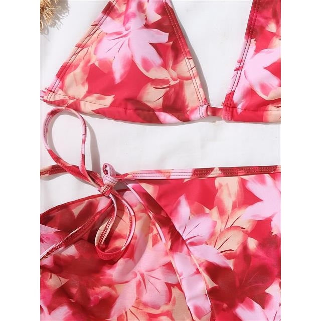 Bikini Scarf Three-piece Swimsuit