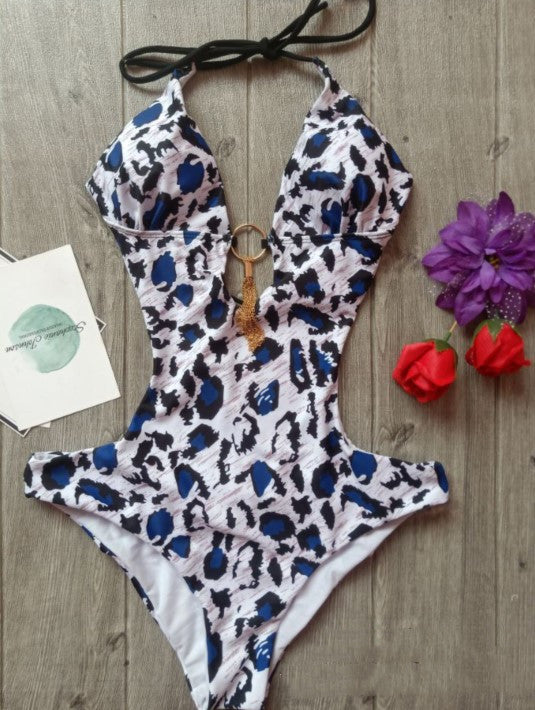 Ladies Fashion One Piece Print Bikini Swimsuit