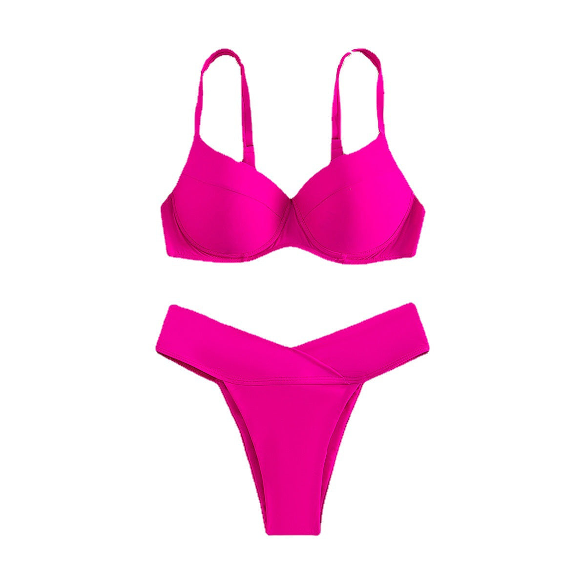 Sweets Bikini Solid Color Split Swimsuit