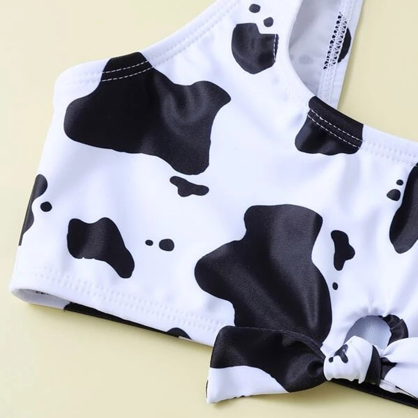 Girls' Cow Print Split Swimsuit Bikini Swimsuit Three-piece Suit