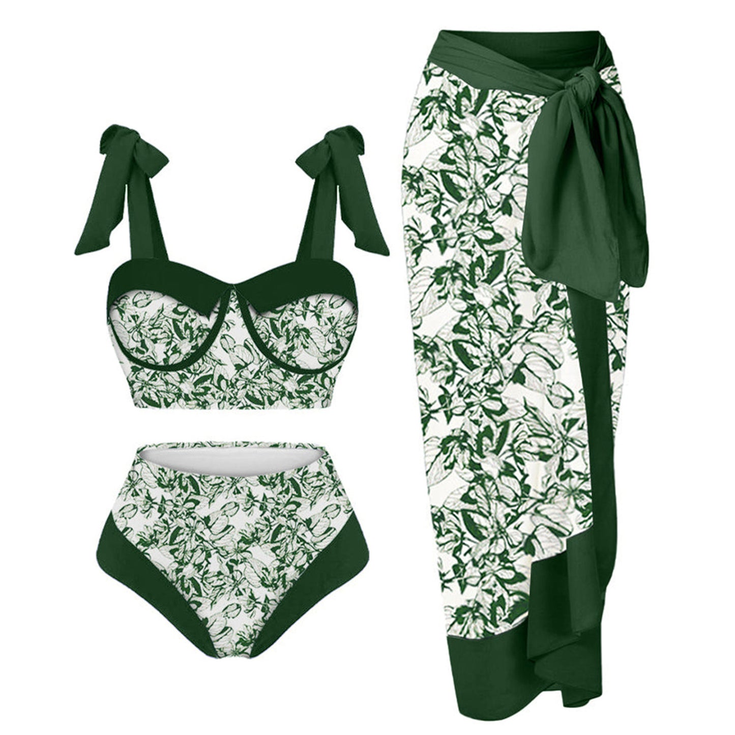 Women's Printing Split Swimsuit Suit