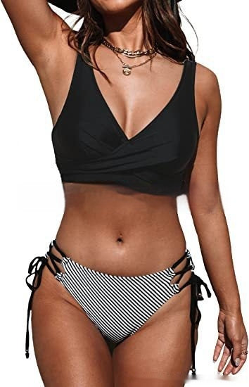 Sexy Halter Bikini Women's Split Lace-up Swimsuit