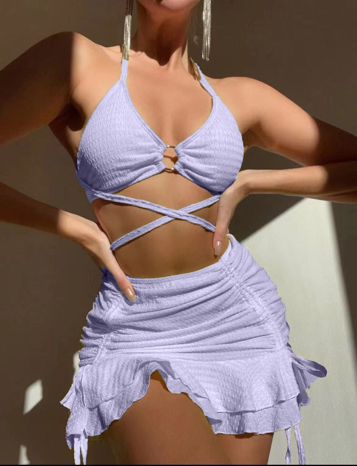 V Bikini Three-piece Set