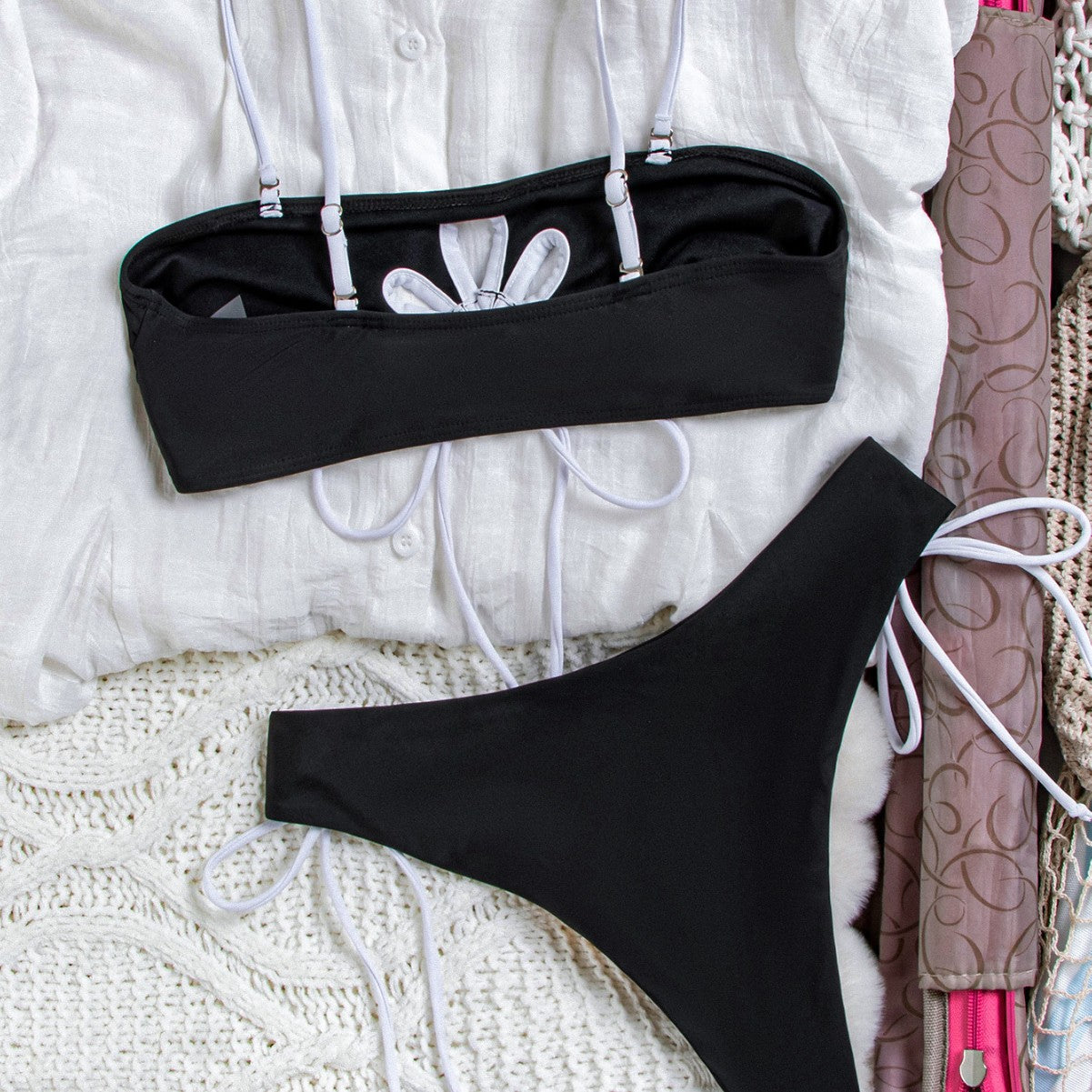Strapless Detachable Shoulder Strap Bikini
