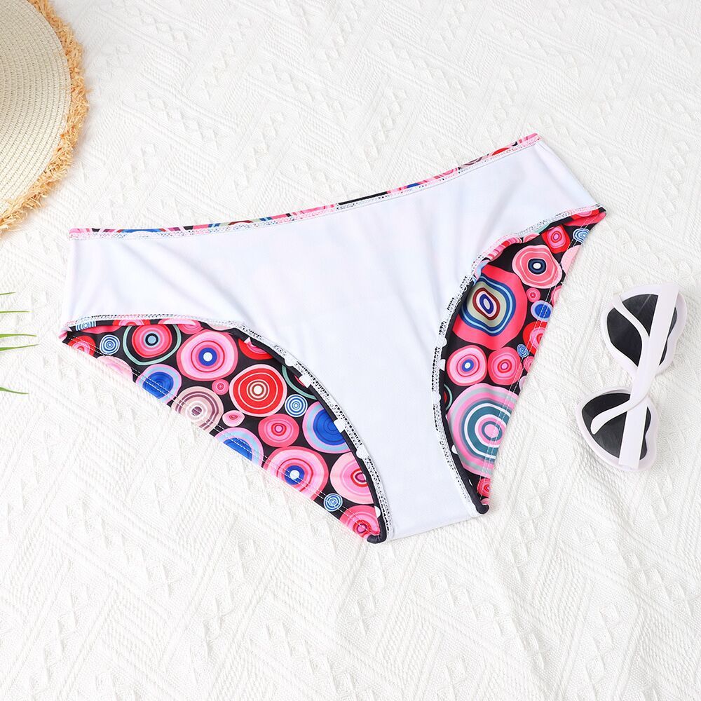 Women's Printed High Waist Split Bikini Suit