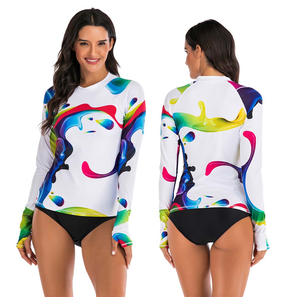 Casual Split Long-sleeved Surfing Suit Sunscreen Female Swimsuit