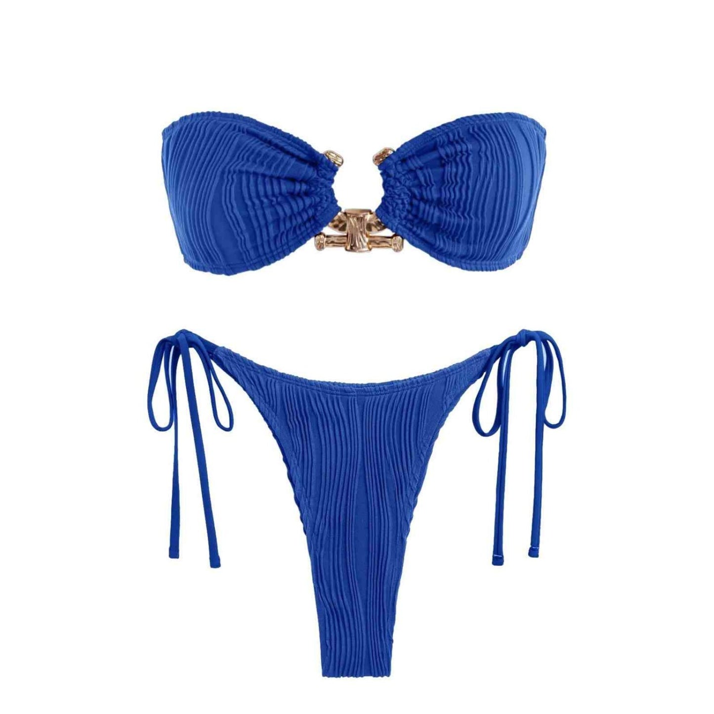 Strapless U-shaped Lace Up Bikini - Peek A Boo Undies