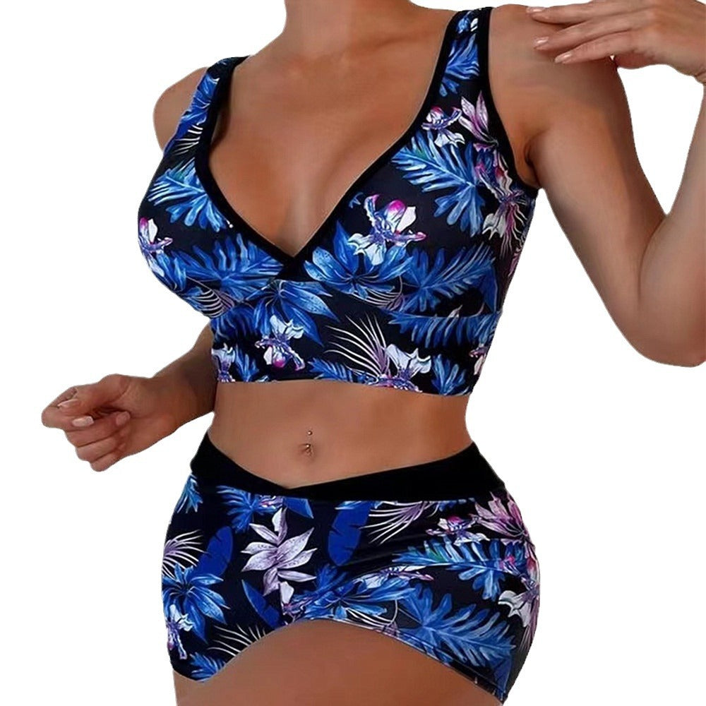 Two-piece Swimsuit Printed Boxer Multi-color Swimsuit