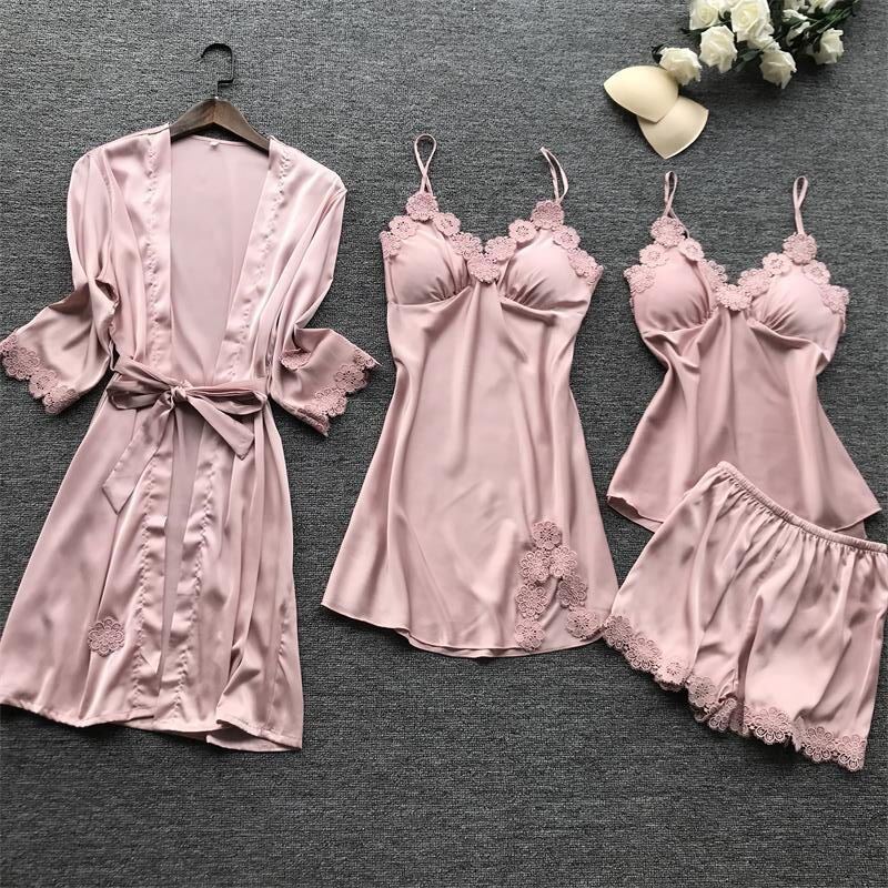 Women's Lace Lingerie Four-piece Set