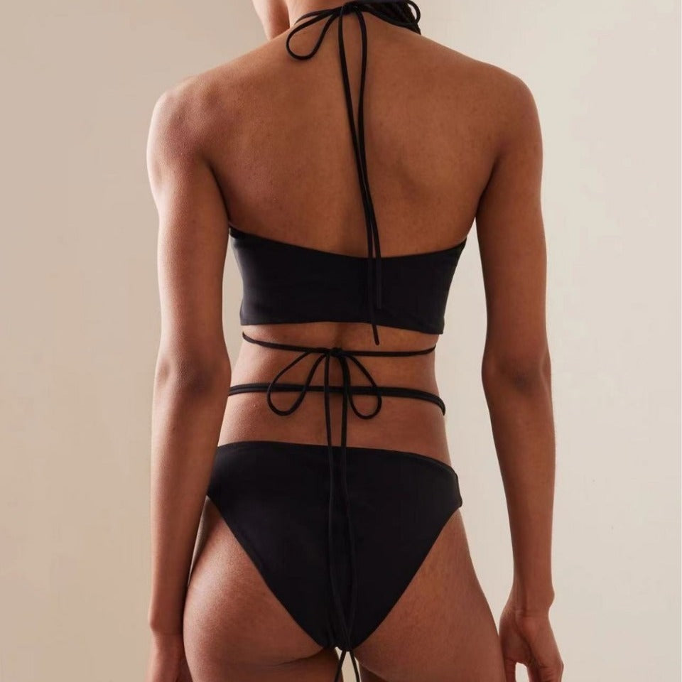 Women's Split Lace-up Bikini Swimsuit