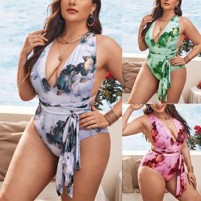 Large Size Printed One-piece Women's Bikini