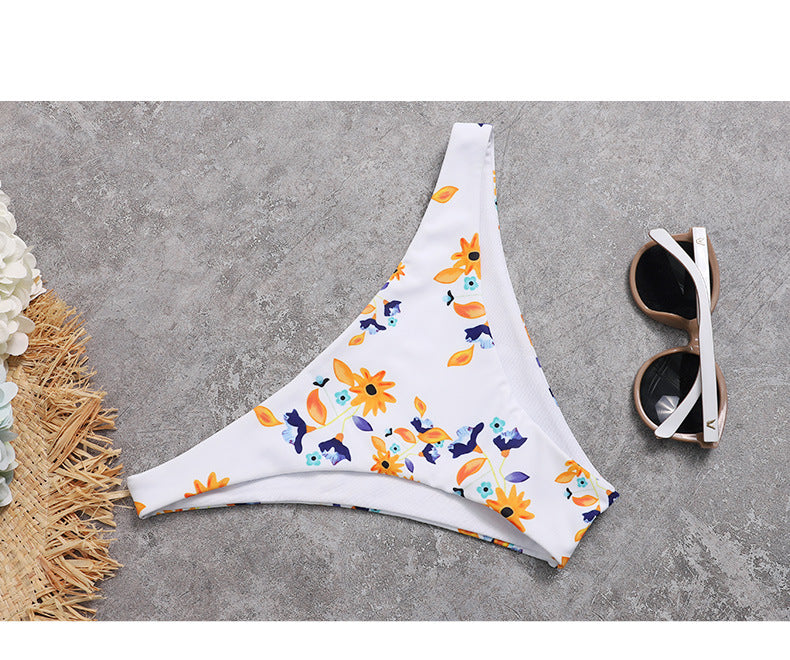 Contrast Floral Print Bikini