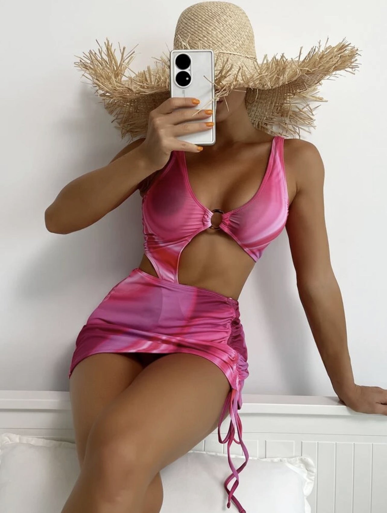 Ladies Fringe Three Piece Swimsuit Bikini