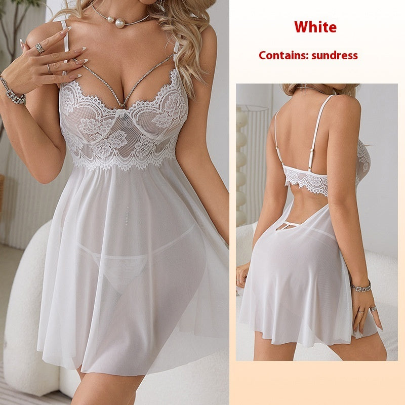 Lingerie See-through Mesh Nightdress - Peek A Boo Undies