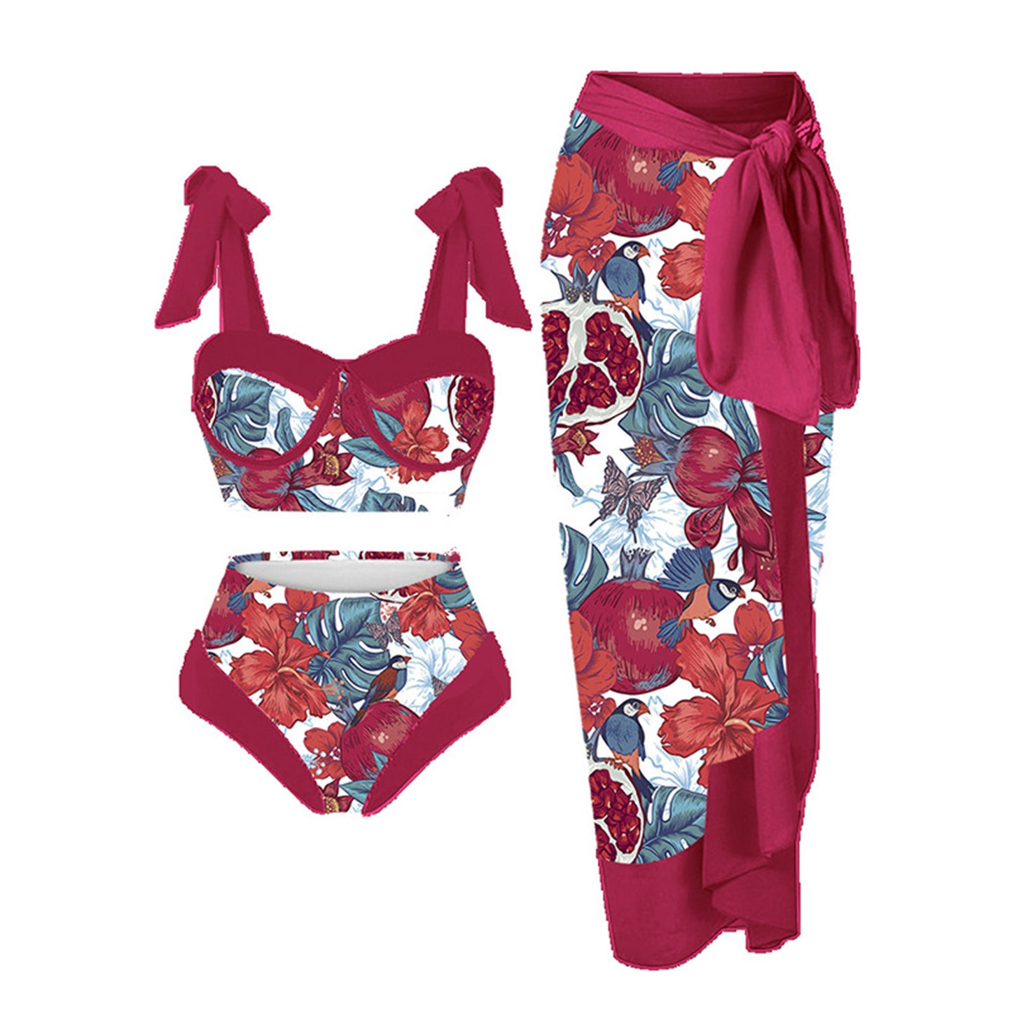 Women's Printing Split Swimsuit Suit