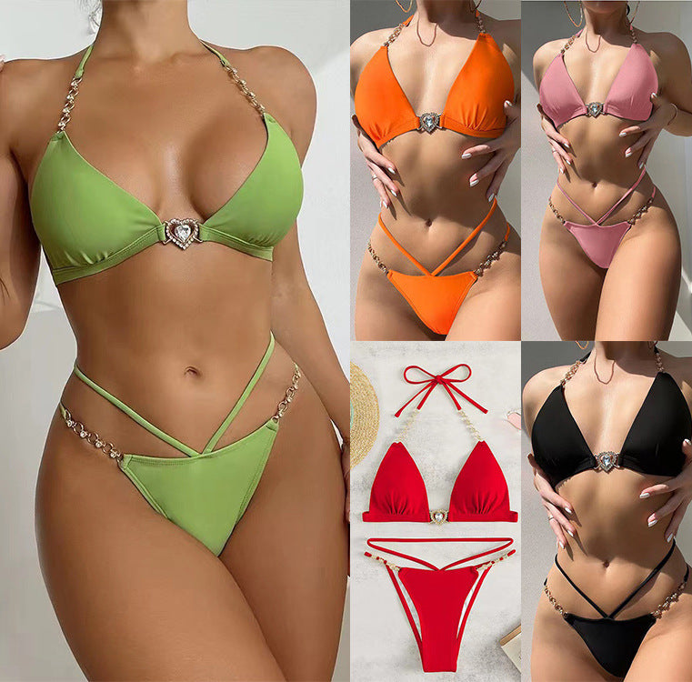 Swimsuit Women's Summer Sexy Split Triangle Bikini Pure Hot Girl Style Casual Swimsuit