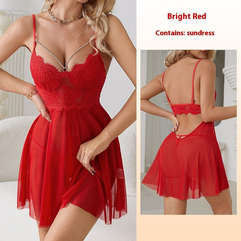 Lingerie See-through Mesh Nightdress - Peek A Boo Undies
