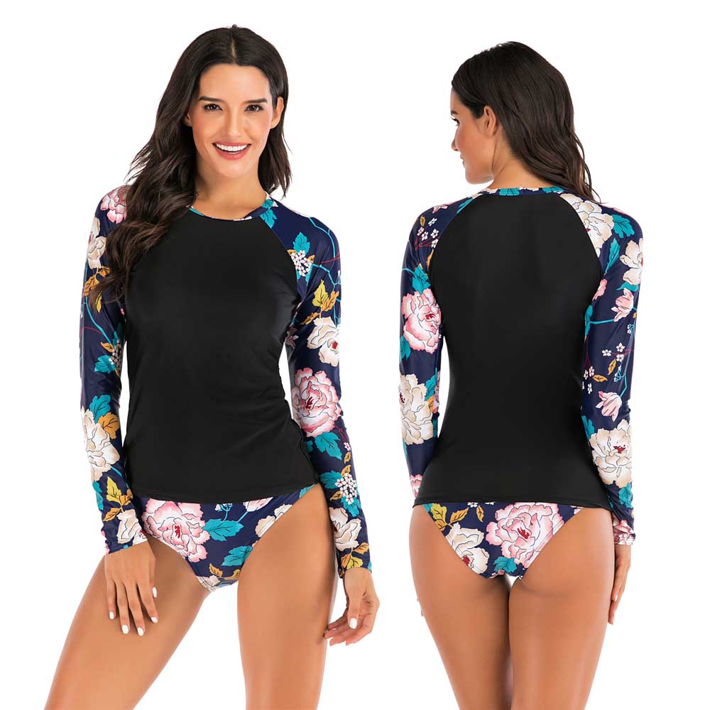 Casual Split Long-sleeved Surfing Suit Sunscreen Female Swimsuit