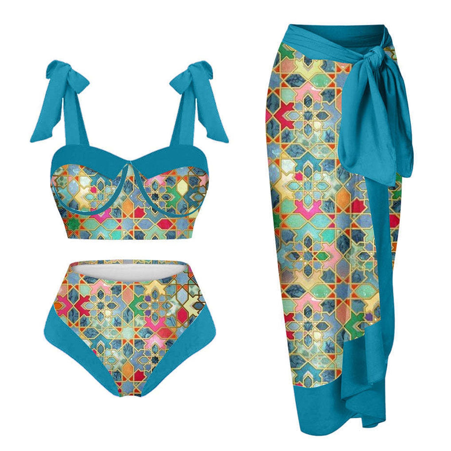 Women's Printing Split Swimsuit Suit