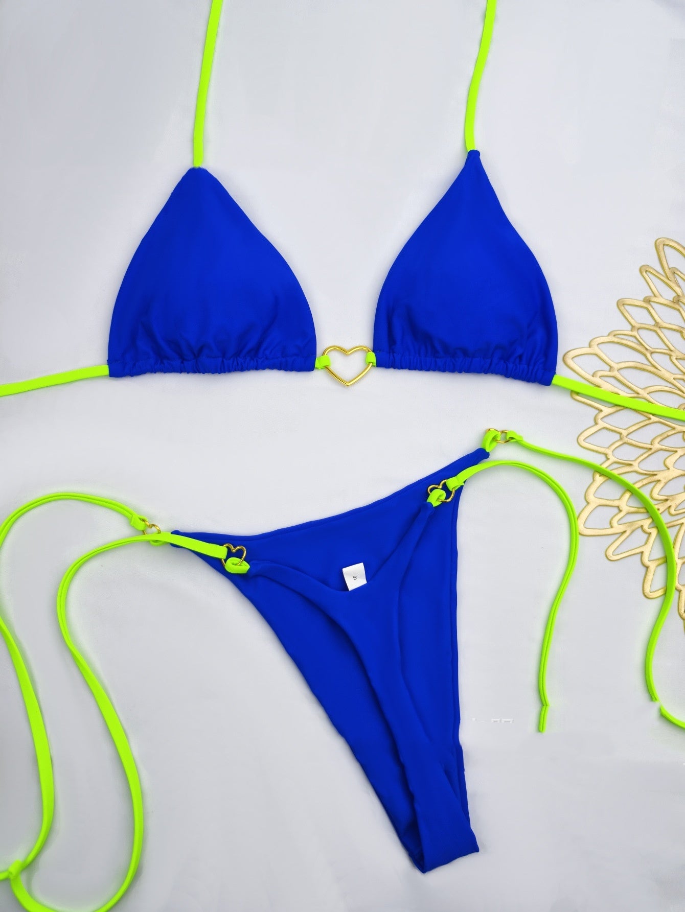 Lace Up Split Bikini Swimsuit