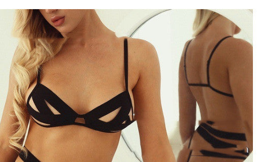 Sexy Lingerie Strap Stitching Sexy Bikini Split Swimsuit Suit