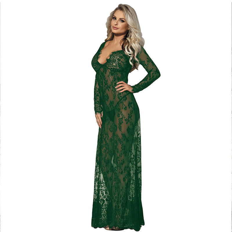 Sexy Lingerie Sexy Nightdress Lace Long See-Through Skirt - Peek A Boo Undies